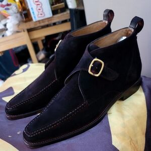 Kiton Single Buckle Suede Ankle Boots